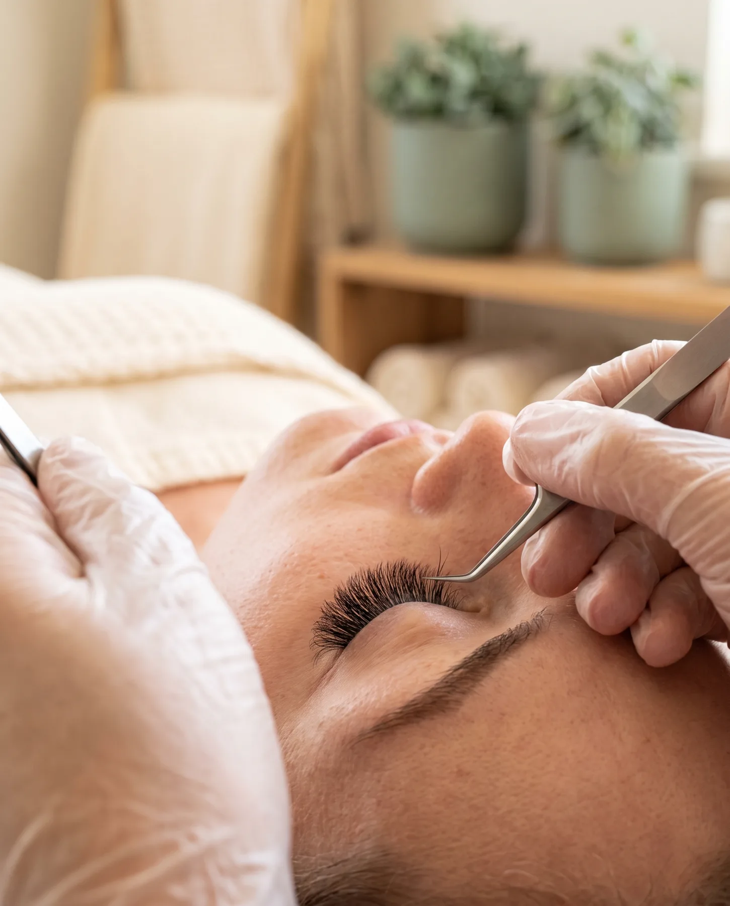 Professional eyelash extension application at ESSpa Kozmetika